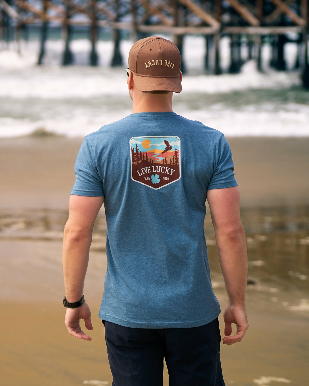 Black Clover Retro Western Men's Blue Graphic Tee