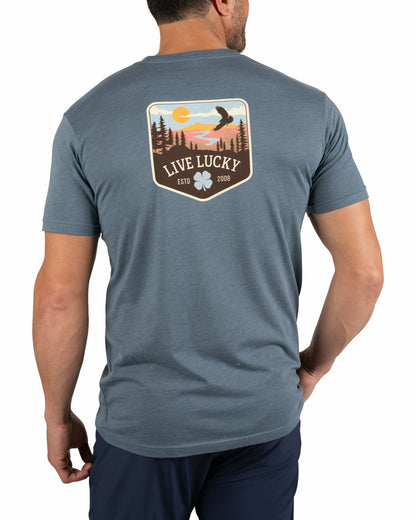 Black Clover Retro Western Men's Blue Graphic Tee