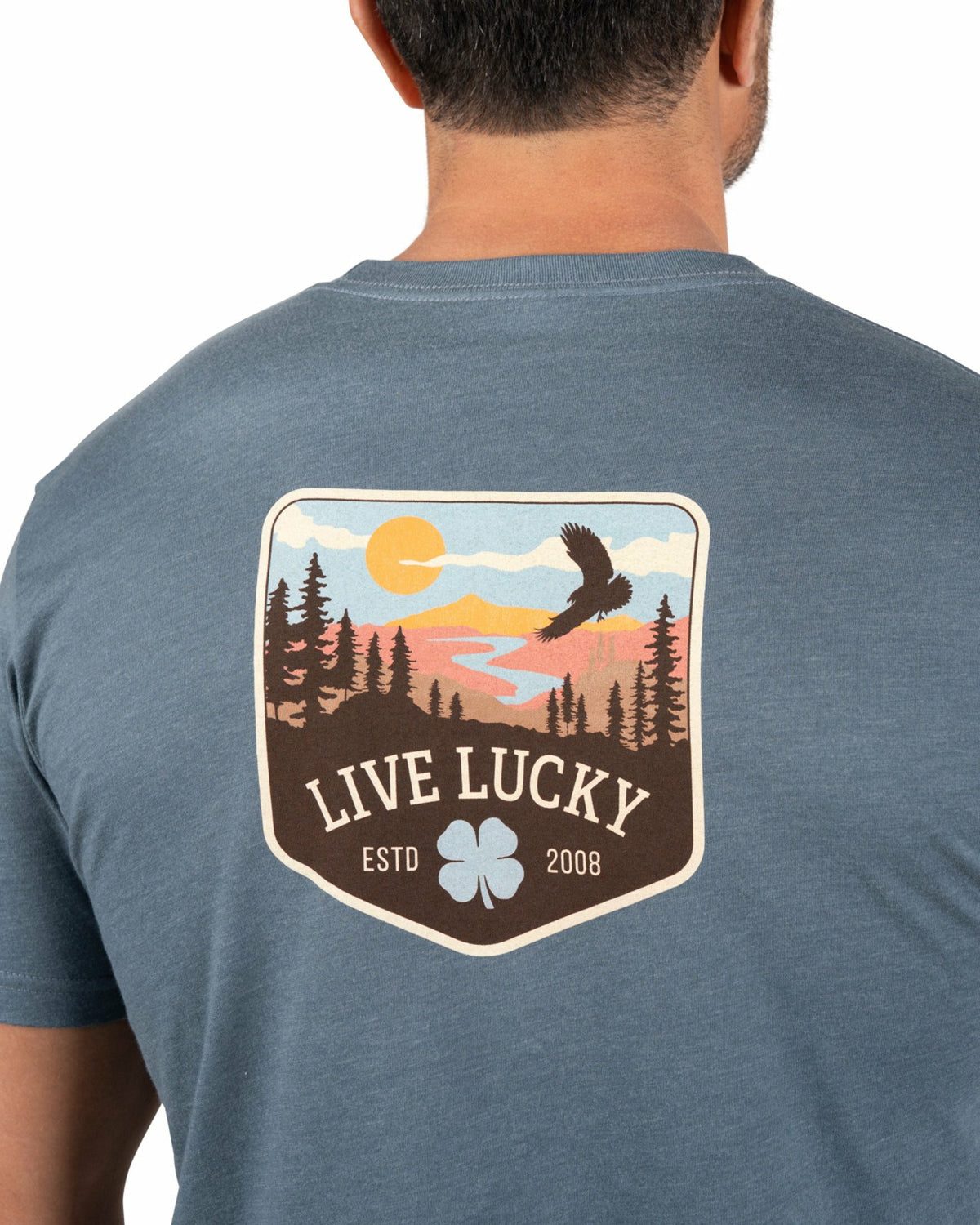 Black Clover Retro Western Men's Blue Graphic Tee