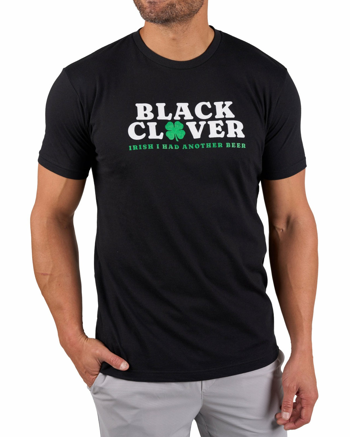Black Clover Playful Men's Black Graphic Tee for Golf