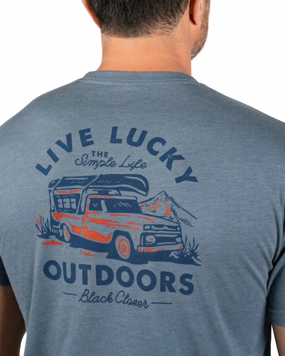 Black Clover Retro Men's Blue Graphic Tee for Outdoor Lifestyle