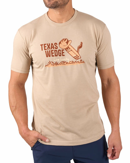 Black Clover Super Soft Men's Tan Texas Golf Themed Graphic Tee