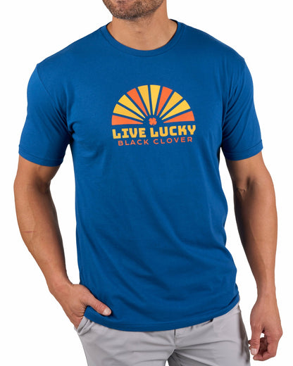 Black Clover Bright Blue Men's Graphic Tee for Golf & Casual Wear