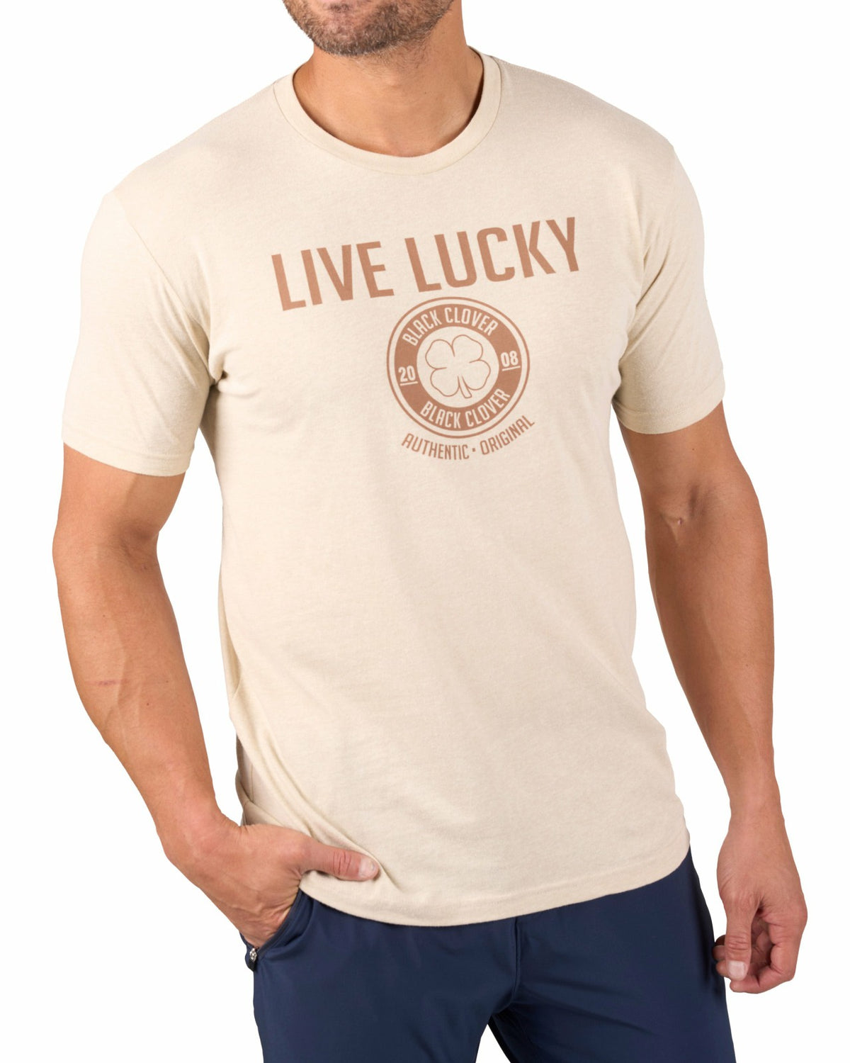 Black Clover Super Soft Men's Brown and Beige Graphic Tee