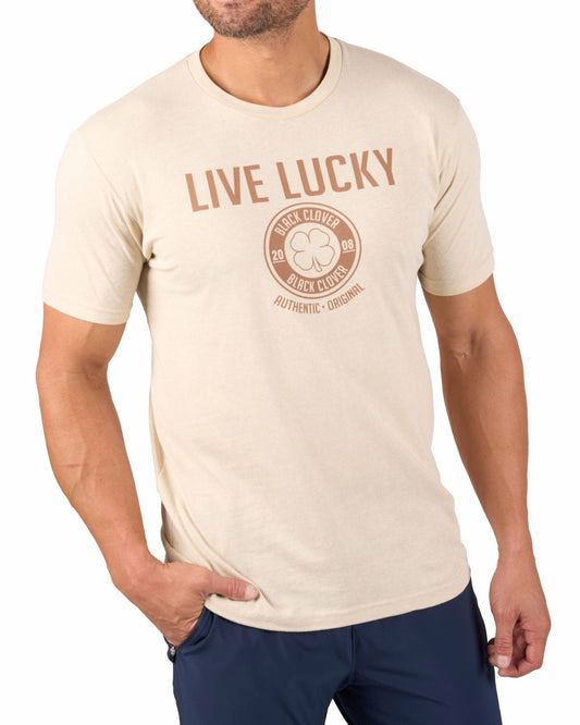 Black Clover Super Soft Men's Brown and Beige Graphic Tee