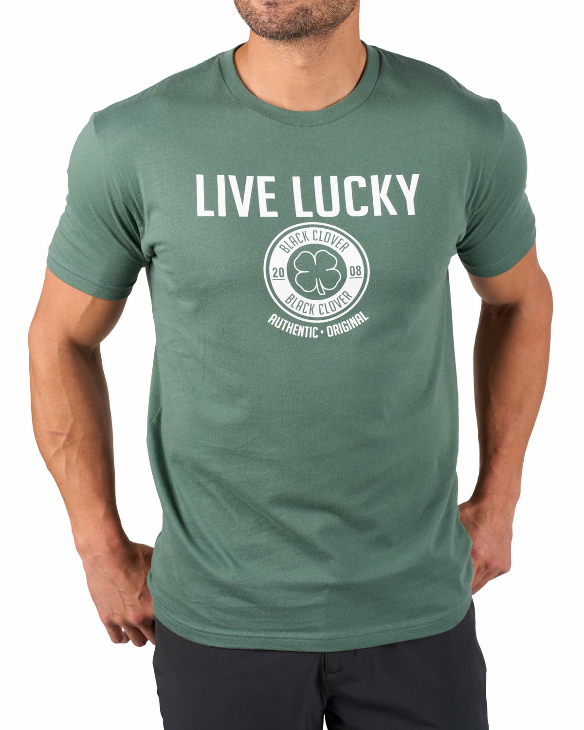 Black Clover Super Soft Men's Green and White Graphic Tee