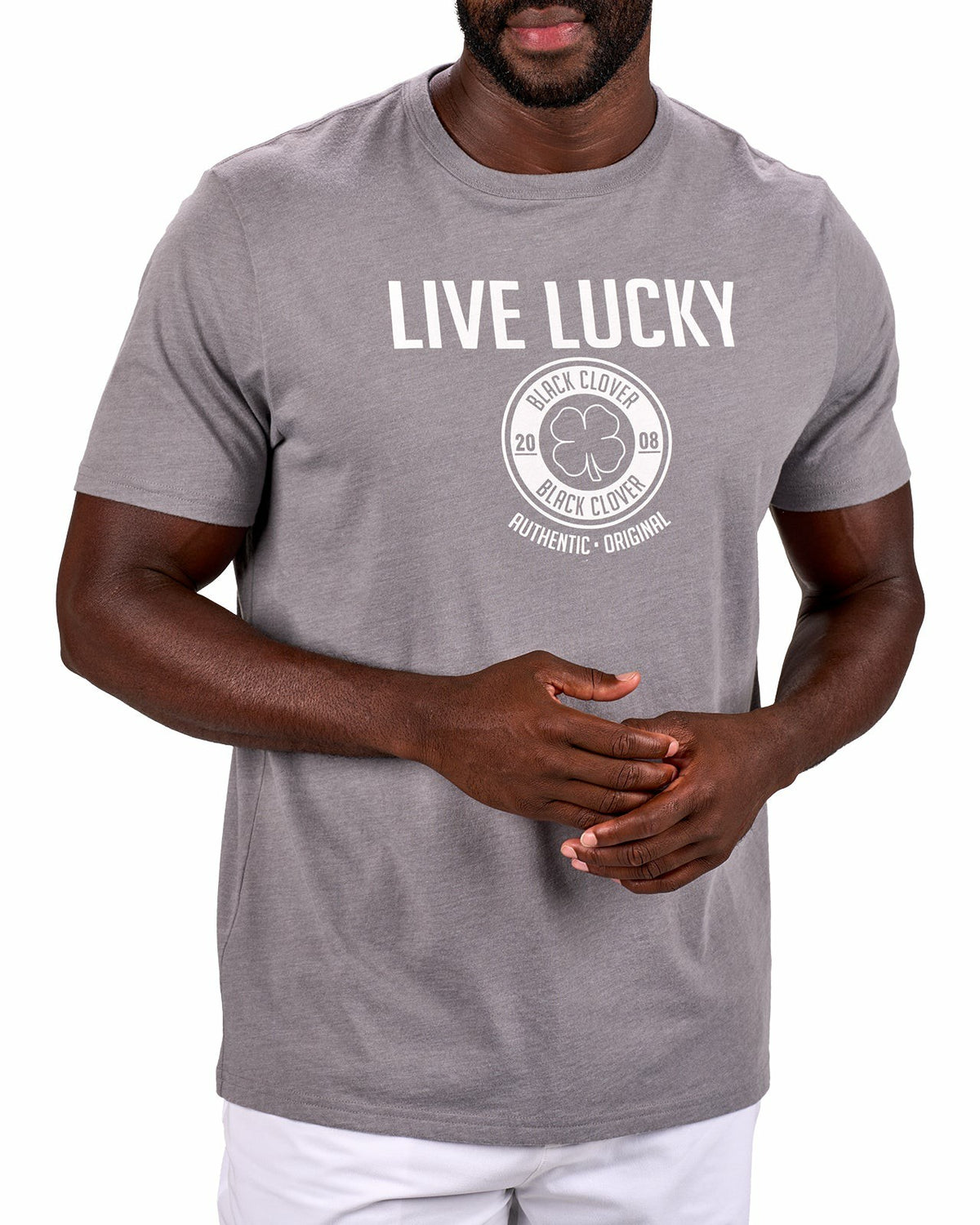 Black Clover Super Soft Men's Dark Grey and White Graphic Tee