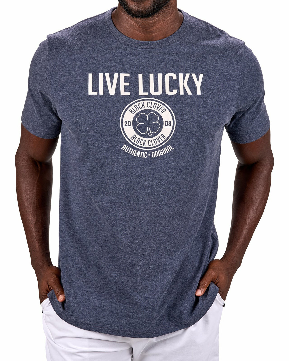 Black Clover Super Soft Men's Blue and White Graphic Tee