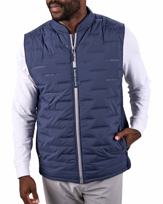 Black Clover Trendy Men's Navy Blue Golf Vest for Everyday Style