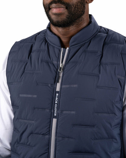 Black Clover Trendy Men's Navy Blue Golf Vest for Everyday Style