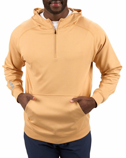 Black Clover Men's Quarter-Zip Mustard Yellow Lightweight Hoodie