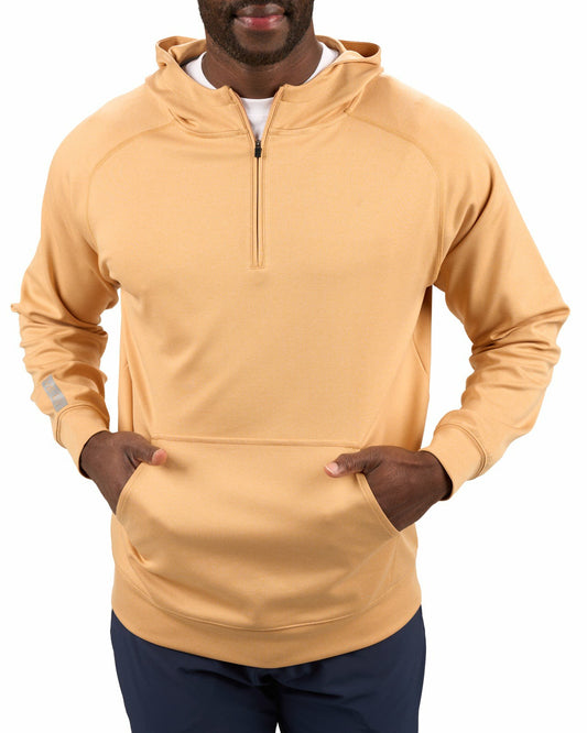 Black Clover Men's Quarter-Zip Mustard Yellow Lightweight Hoodie