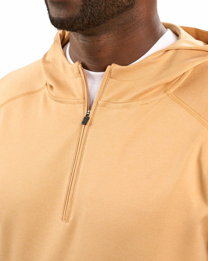 Black Clover Men's Quarter-Zip Mustard Yellow Lightweight Hoodie