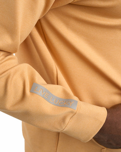 Black Clover Men's Quarter-Zip Mustard Yellow Lightweight Hoodie