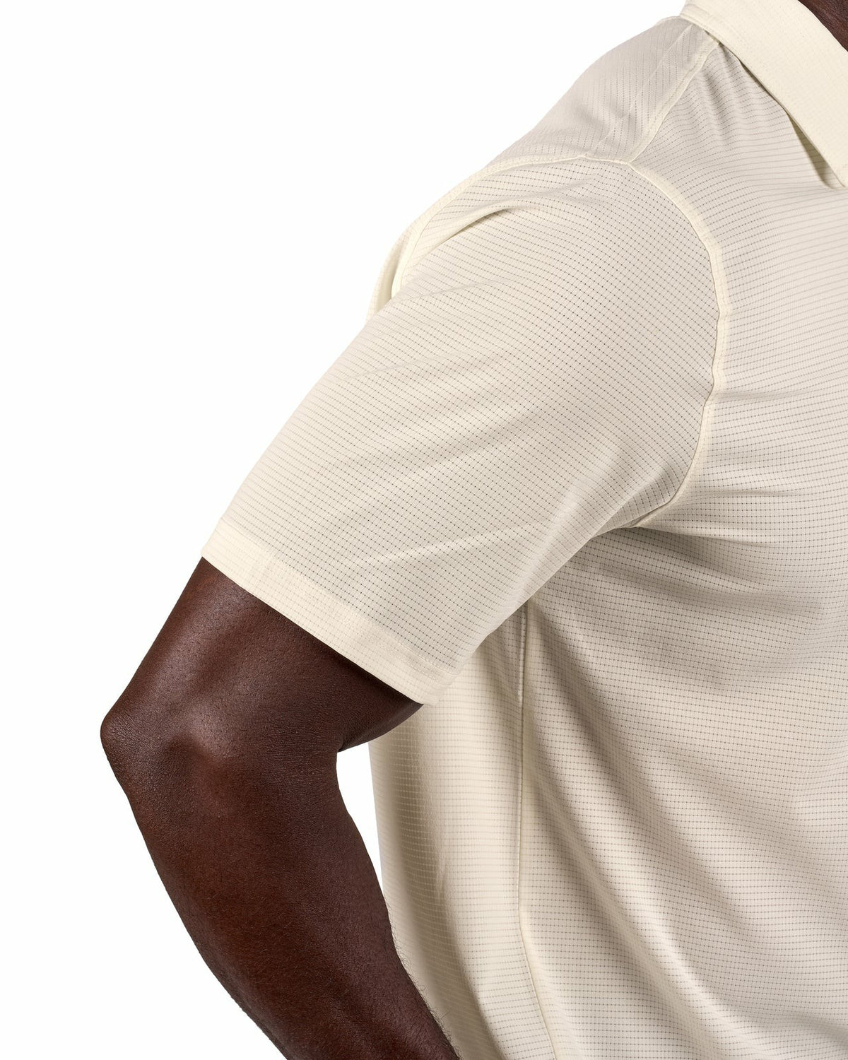 Black Clover Men's Off-White Mesh Performance Polo for Golf or Business