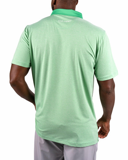 Black Clover Classic Men's Green Golf Polo with Cooling & Breathability
