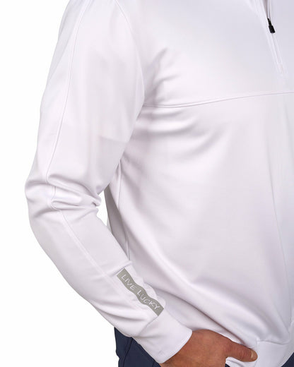 Black Clover Men's Athletic White Quarter-Zip Hoodie