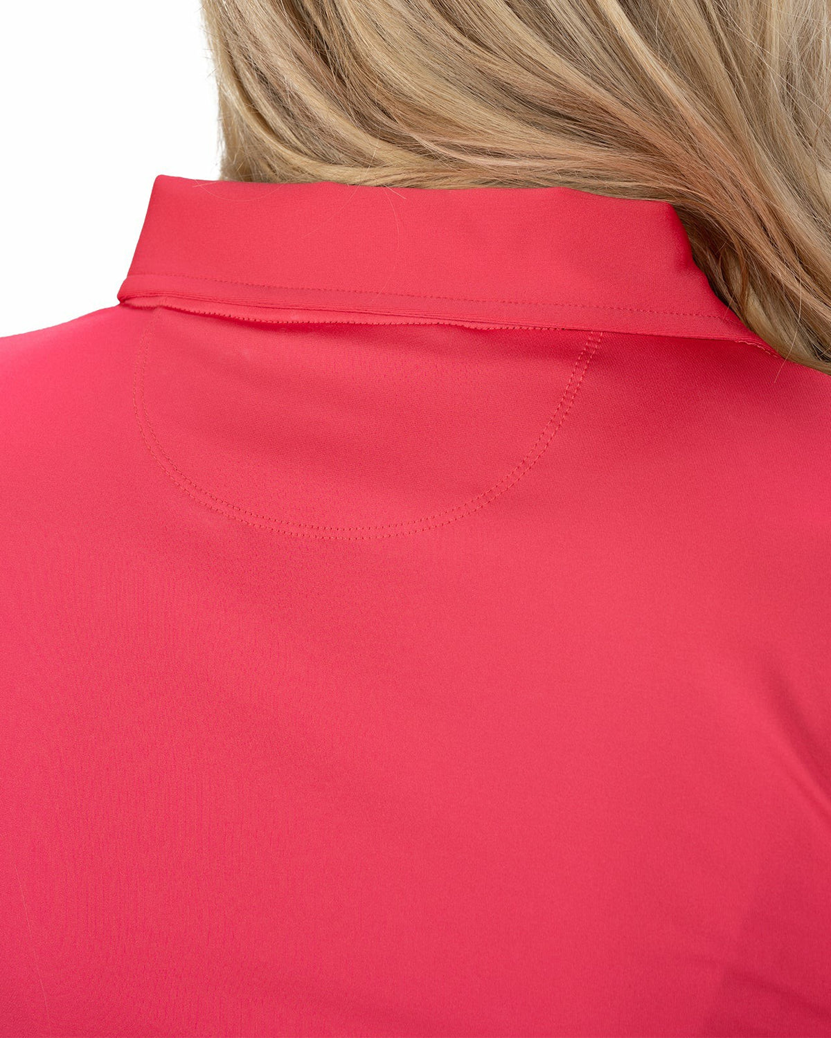 Black Clover Slightly Fitted Women's Five-Button Pink Polo with Accent Piping on Placket