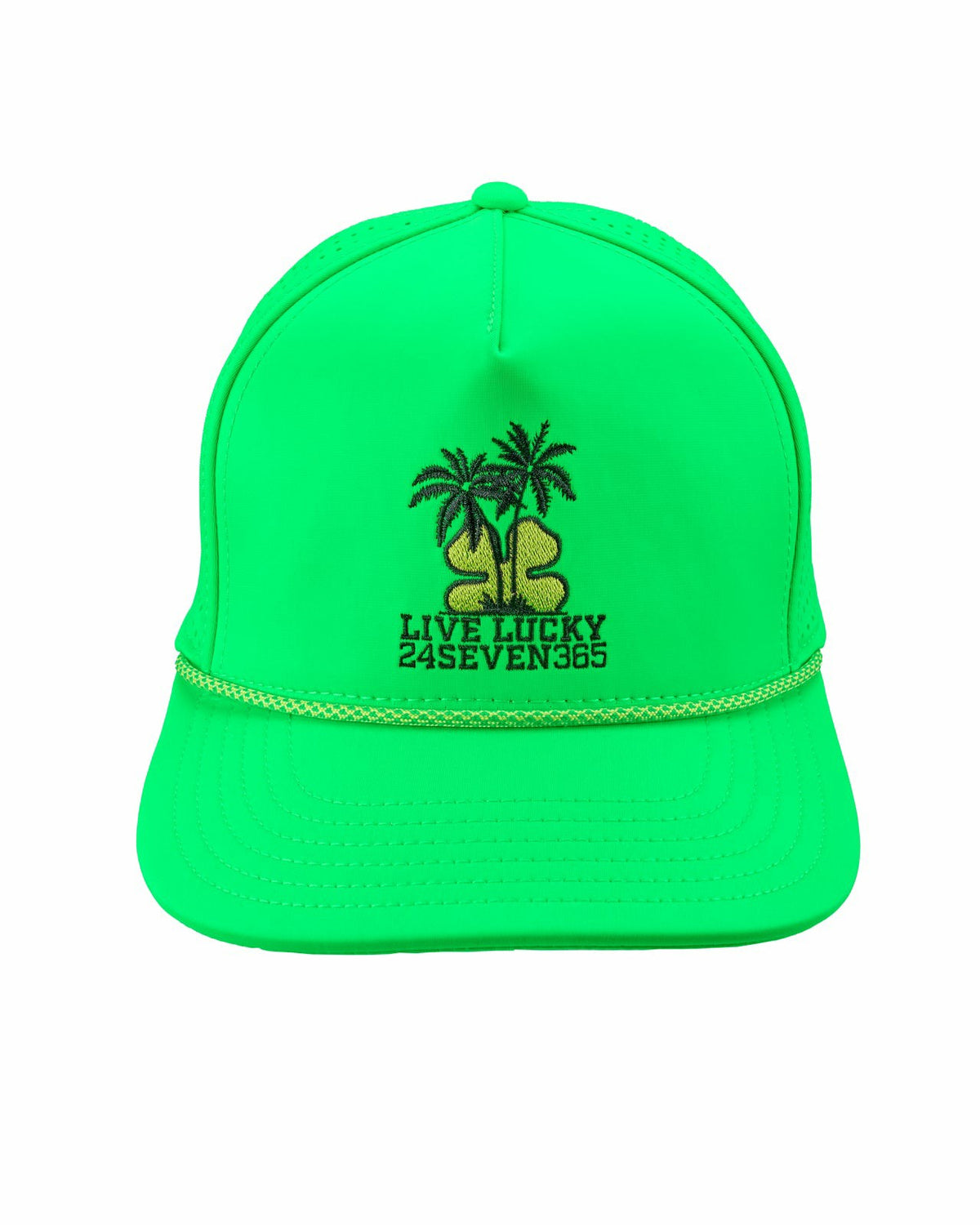 Black Clover Adjustable Tropical Green Hat for Golf and Lifestyle