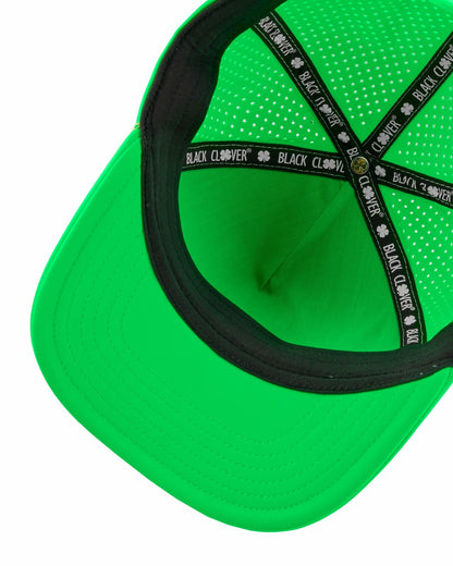 Black Clover Adjustable Tropical Green Hat for Golf and Lifestyle