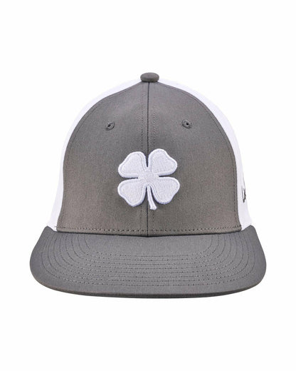 Black Clover White and Grey Perforated Golf Hat with Clover