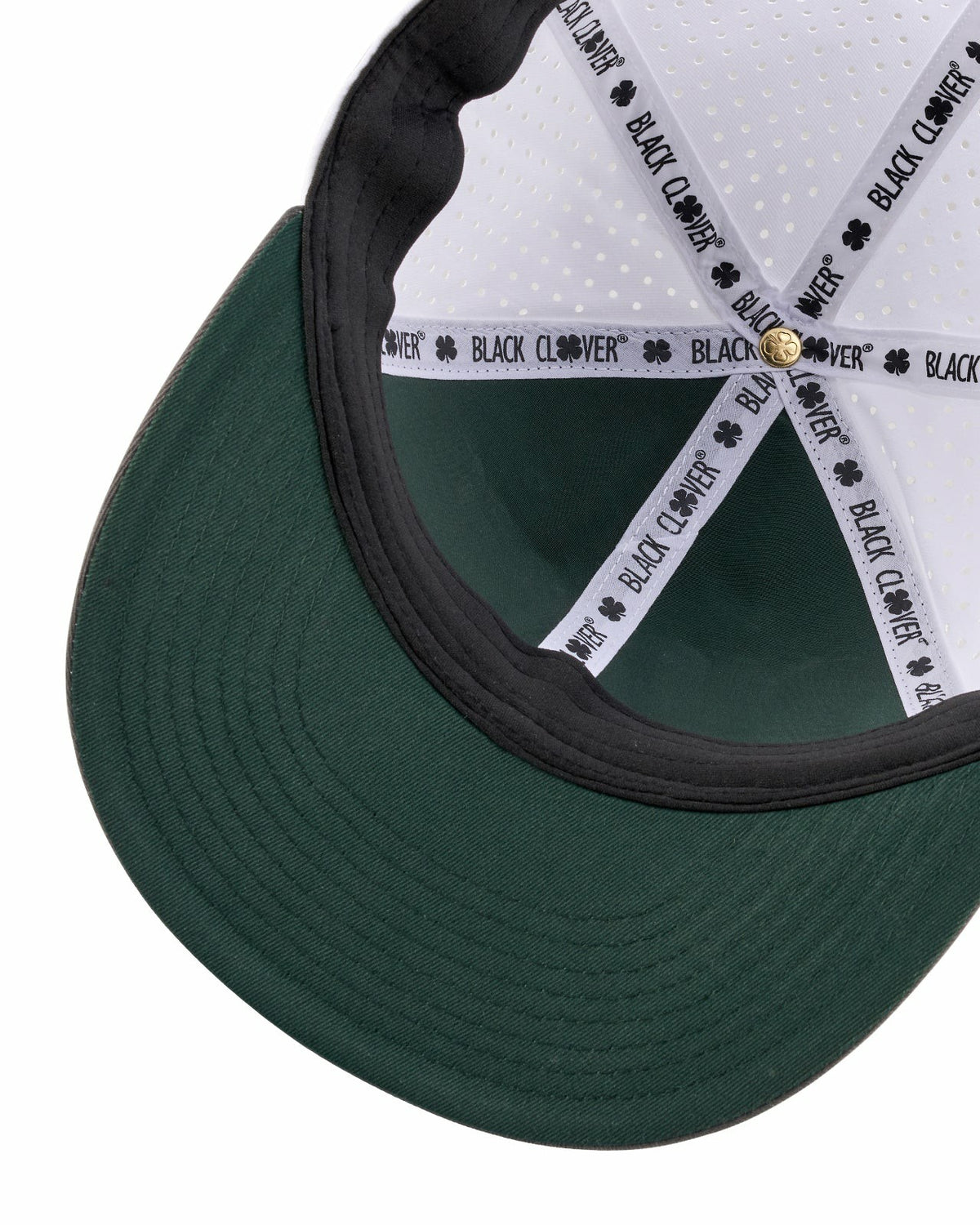 Black Clover White and Grey Perforated Golf Hat with Clover