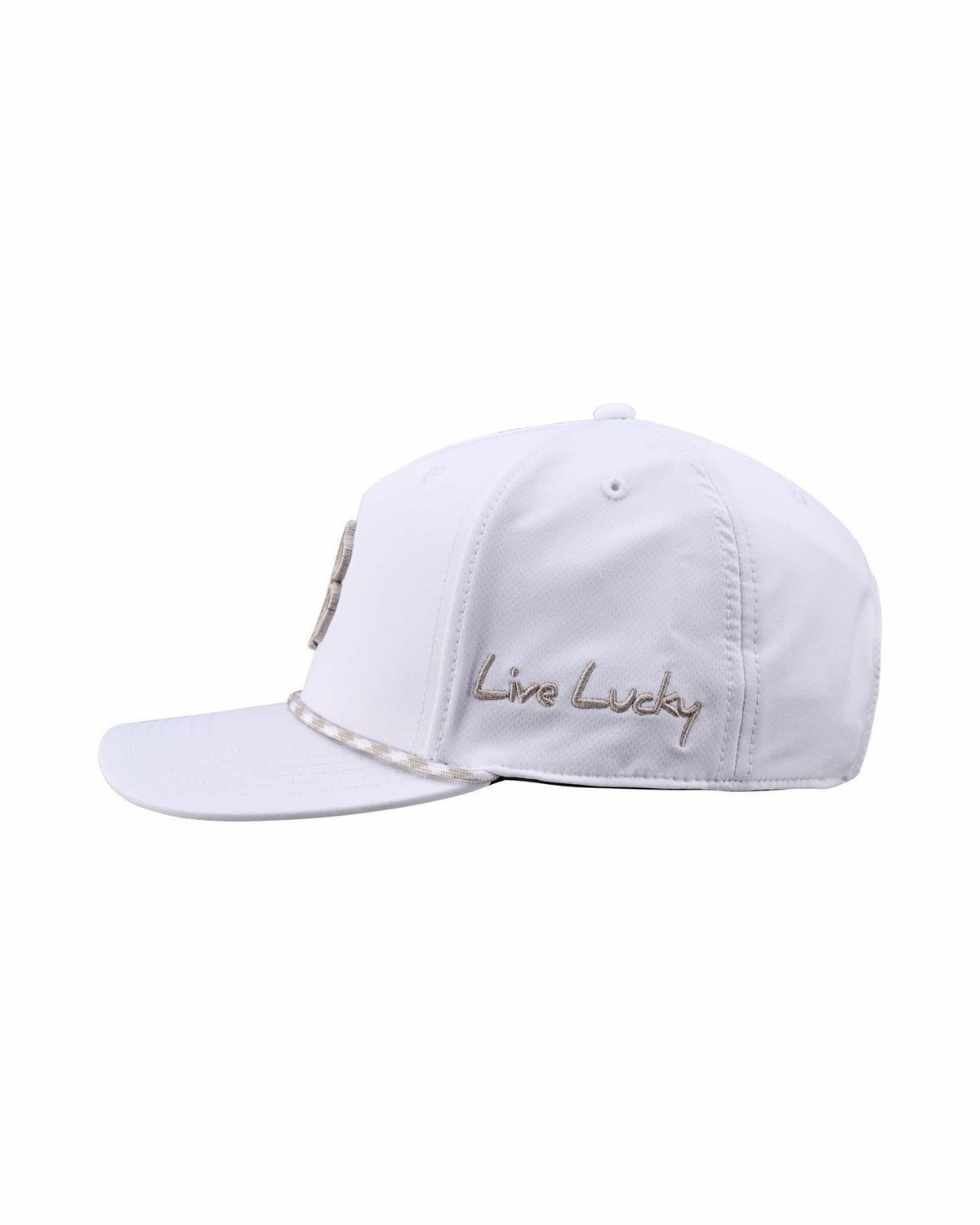 Black Clover Unisex White Summer Rope Snapback Hat with Silver Clover Logo
