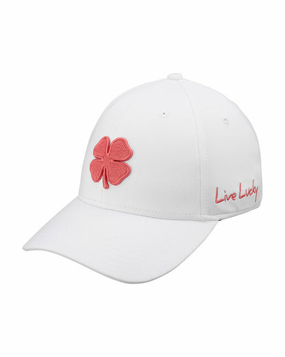 Black Clover White and Brandy Premium Clover Hat For Golf and Lifestyle