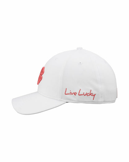 Black Clover White and Brandy Premium Clover Hat For Golf and Lifestyle