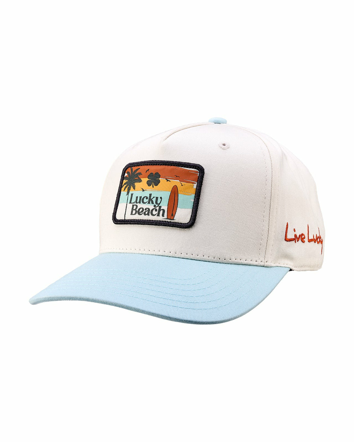 Black Clover Tropical White and Blue Hat for Golf and Lifestyle