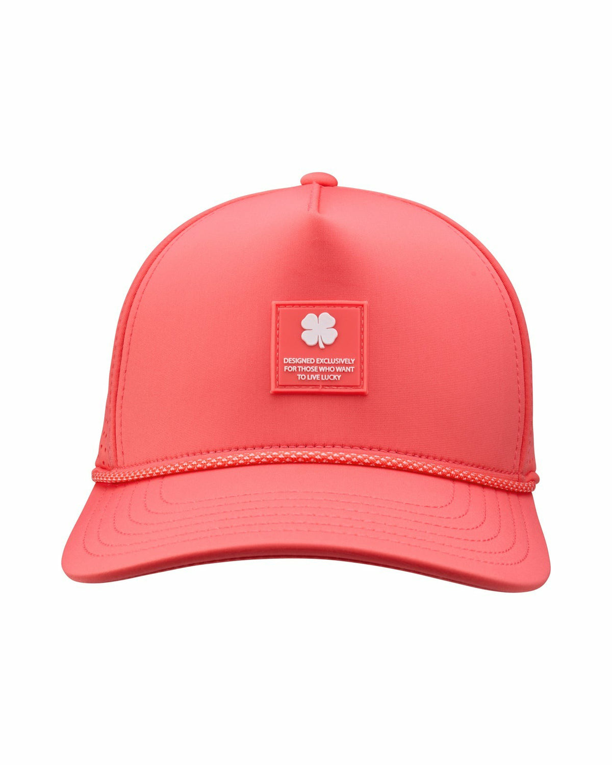 Black Clover Trendy Unisex Pink Summer Rope Snapback Hat with Clover Patch