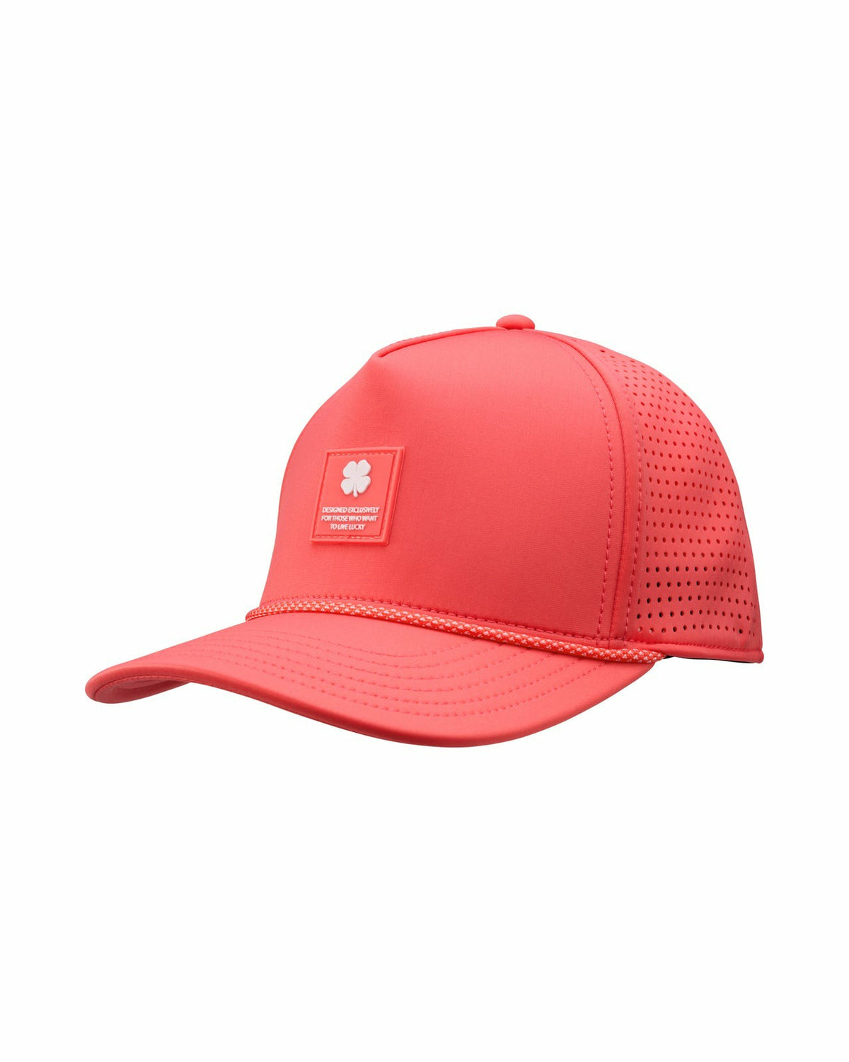 Black Clover Trendy Unisex Pink Summer Rope Snapback Hat with Clover Patch