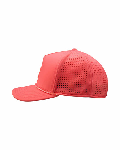 Black Clover Trendy Unisex Pink Summer Rope Snapback Hat with Clover Patch