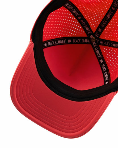 Black Clover Trendy Unisex Pink Summer Rope Snapback Hat with Clover Patch
