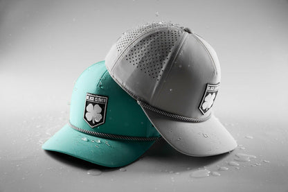 Black Clover Breathable Silver Golf Hat with Rope and Patch