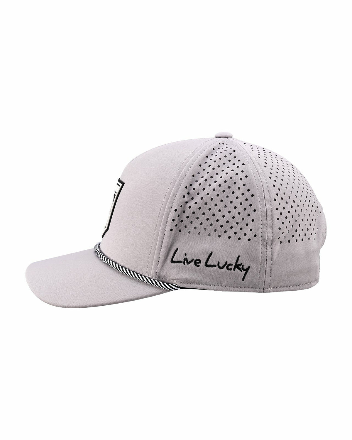 Black Clover Breathable Silver Golf Hat with Rope and Patch