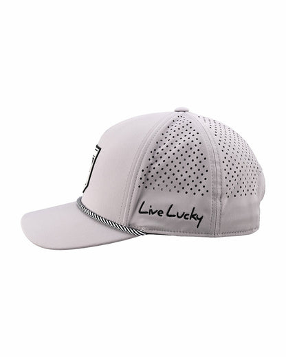 Black Clover Breathable Silver Golf Hat with Rope and Patch