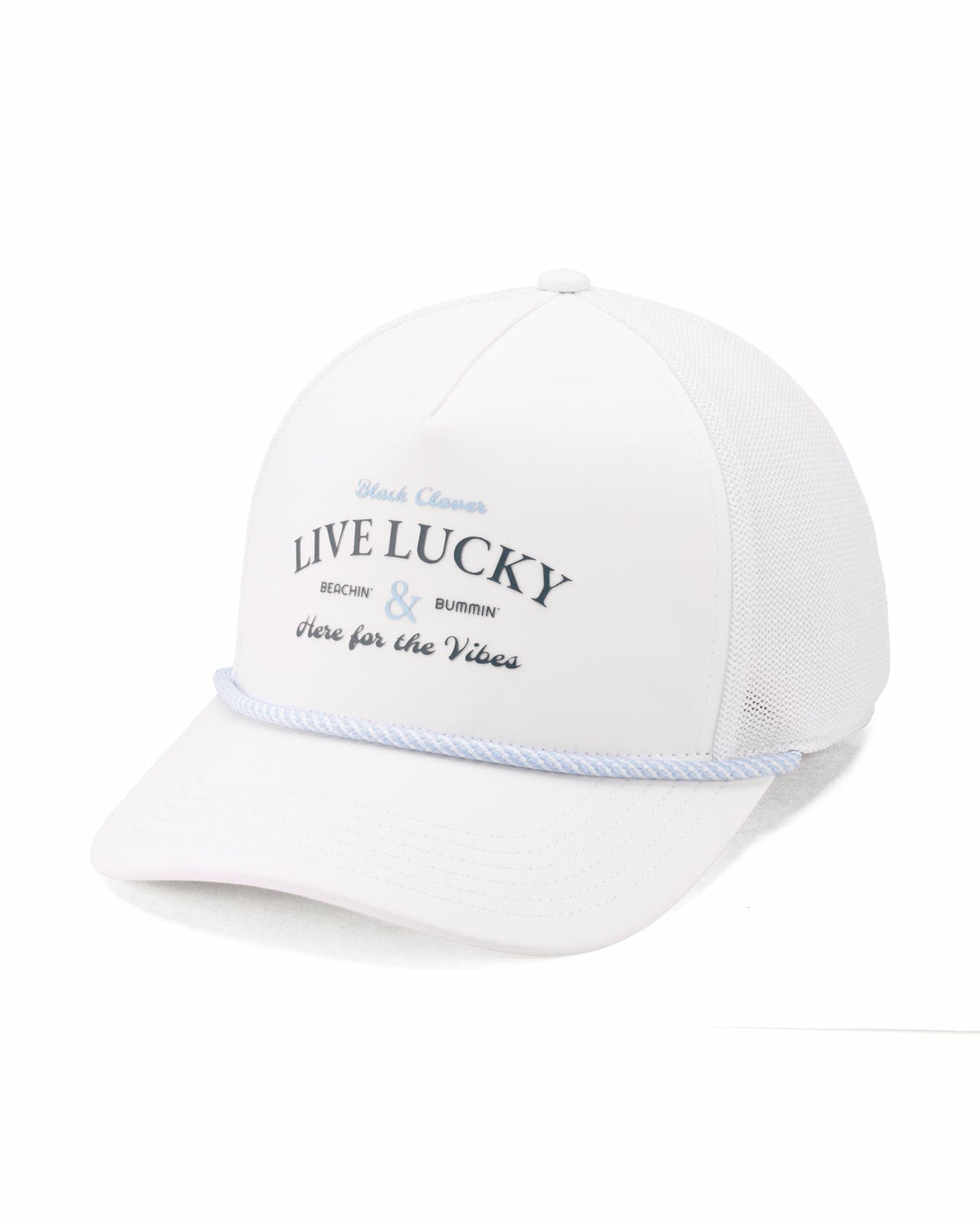Black Clover Coastal White and Blue Hat for Golf and Lifestyle