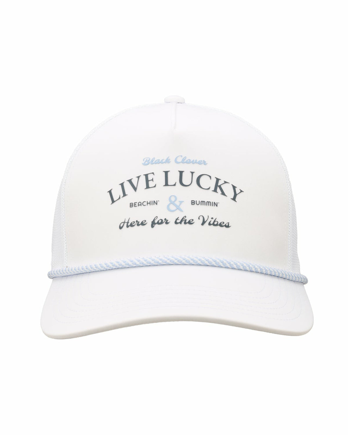 Black Clover Coastal White and Blue Hat for Golf and Lifestyle