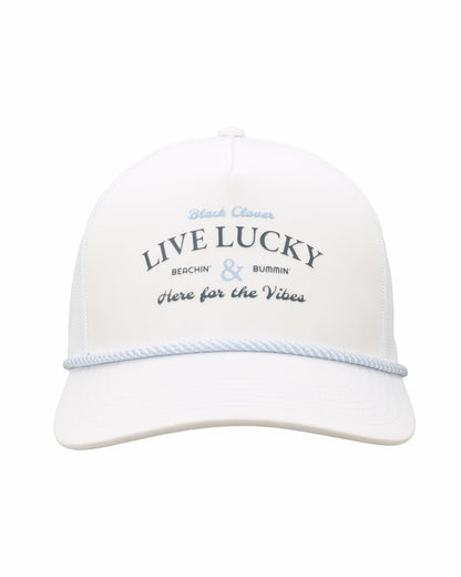 Black Clover Coastal White and Blue Hat for Golf and Lifestyle