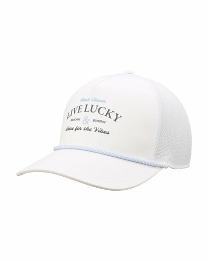 Black Clover Coastal White and Blue Hat for Golf and Lifestyle