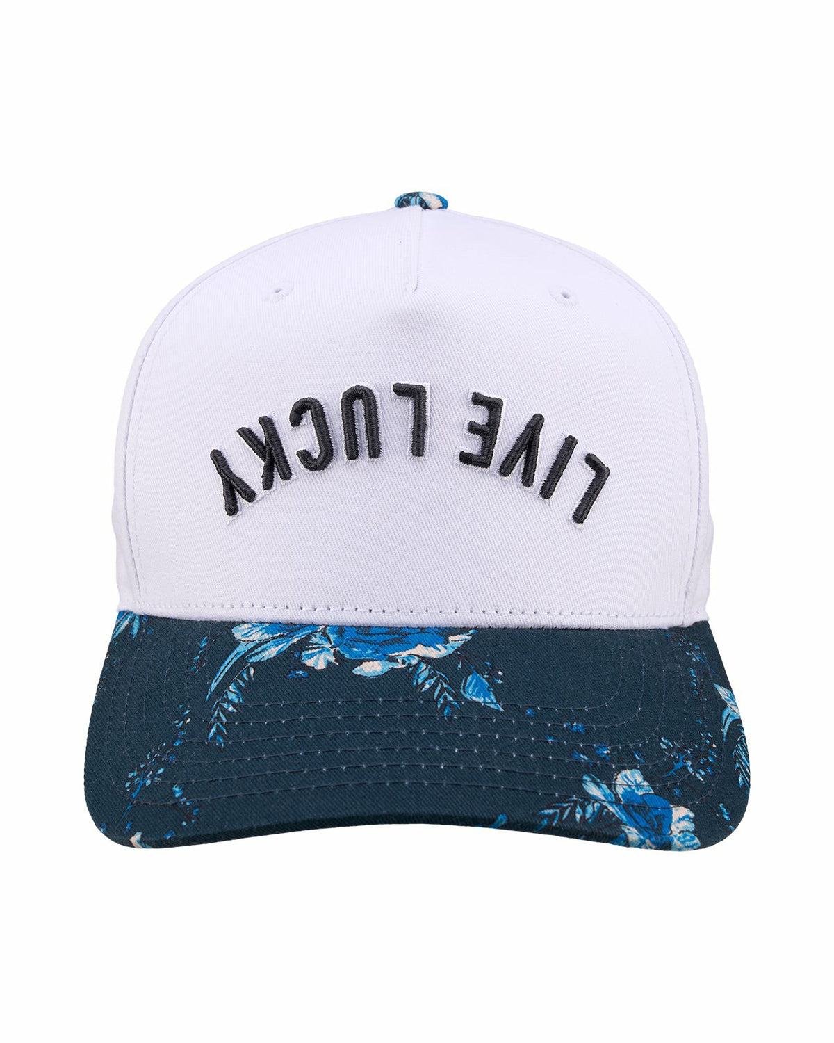 Black Clover Tropical Vintage-Inspired White and Blue Floral Hat