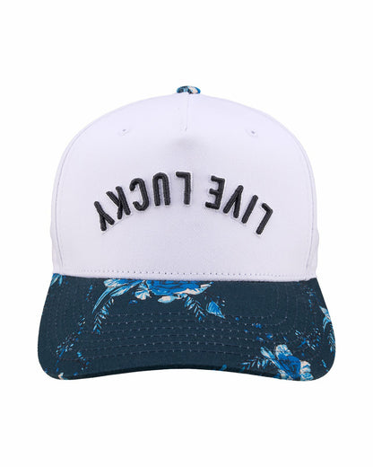 Black Clover Tropical Vintage-Inspired White and Blue Floral Hat