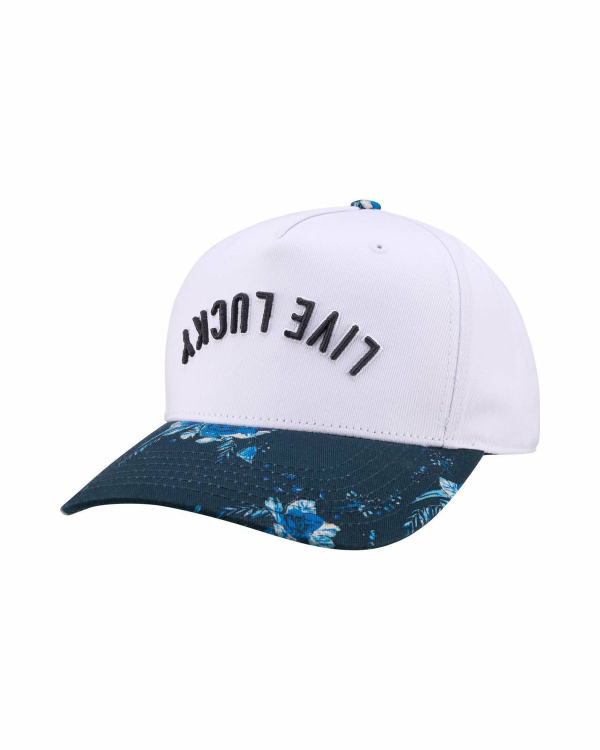 Black Clover Tropical Vintage-Inspired White and Blue Floral Hat
