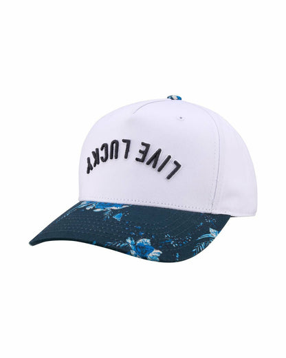 Black Clover Tropical Vintage-Inspired White and Blue Floral Hat