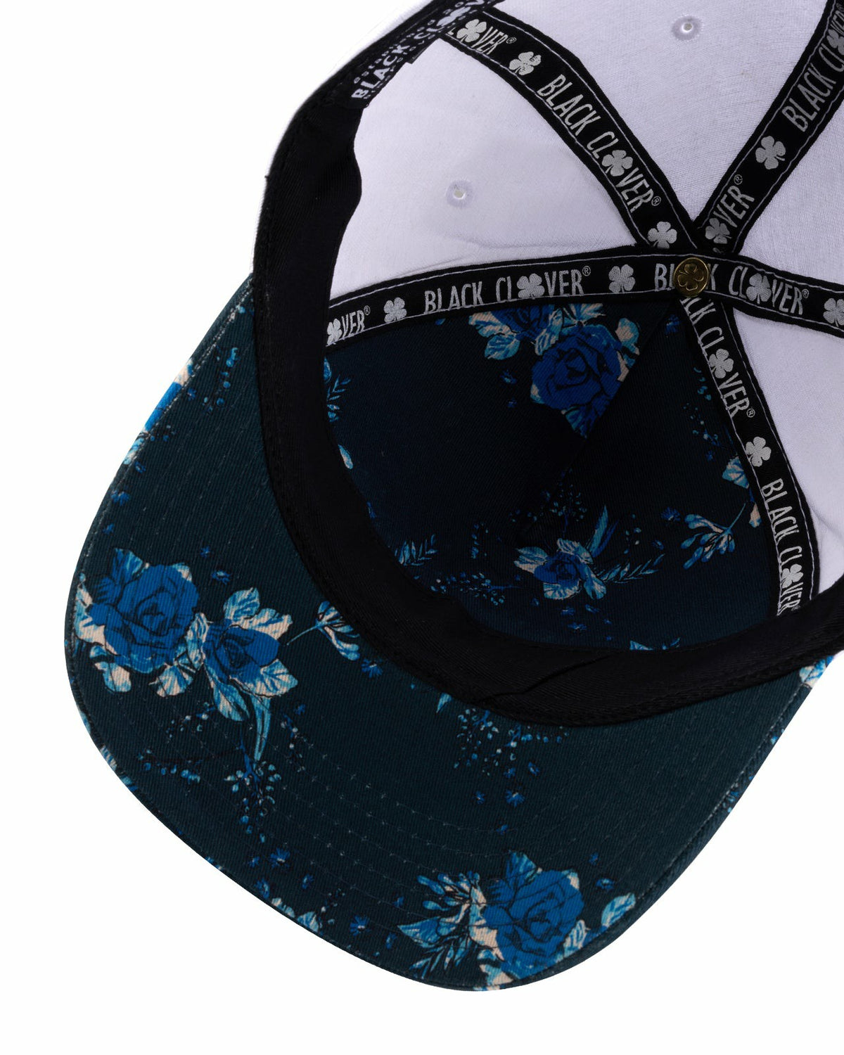 Black Clover Tropical Vintage-Inspired White and Blue Floral Hat