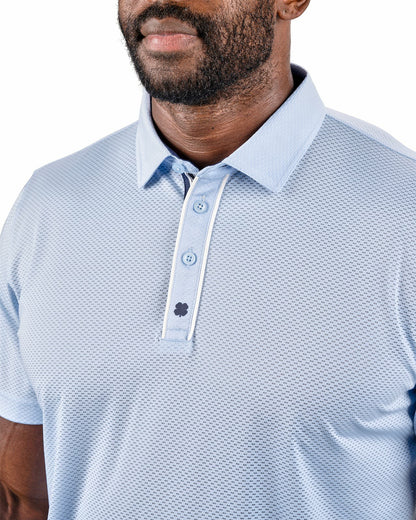 Black Clover Breathable Men's Light Blue Golf Polo for Classic Style