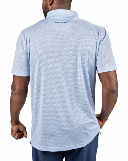 Black Clover Breathable Men's Light Blue Golf Polo for Classic Style