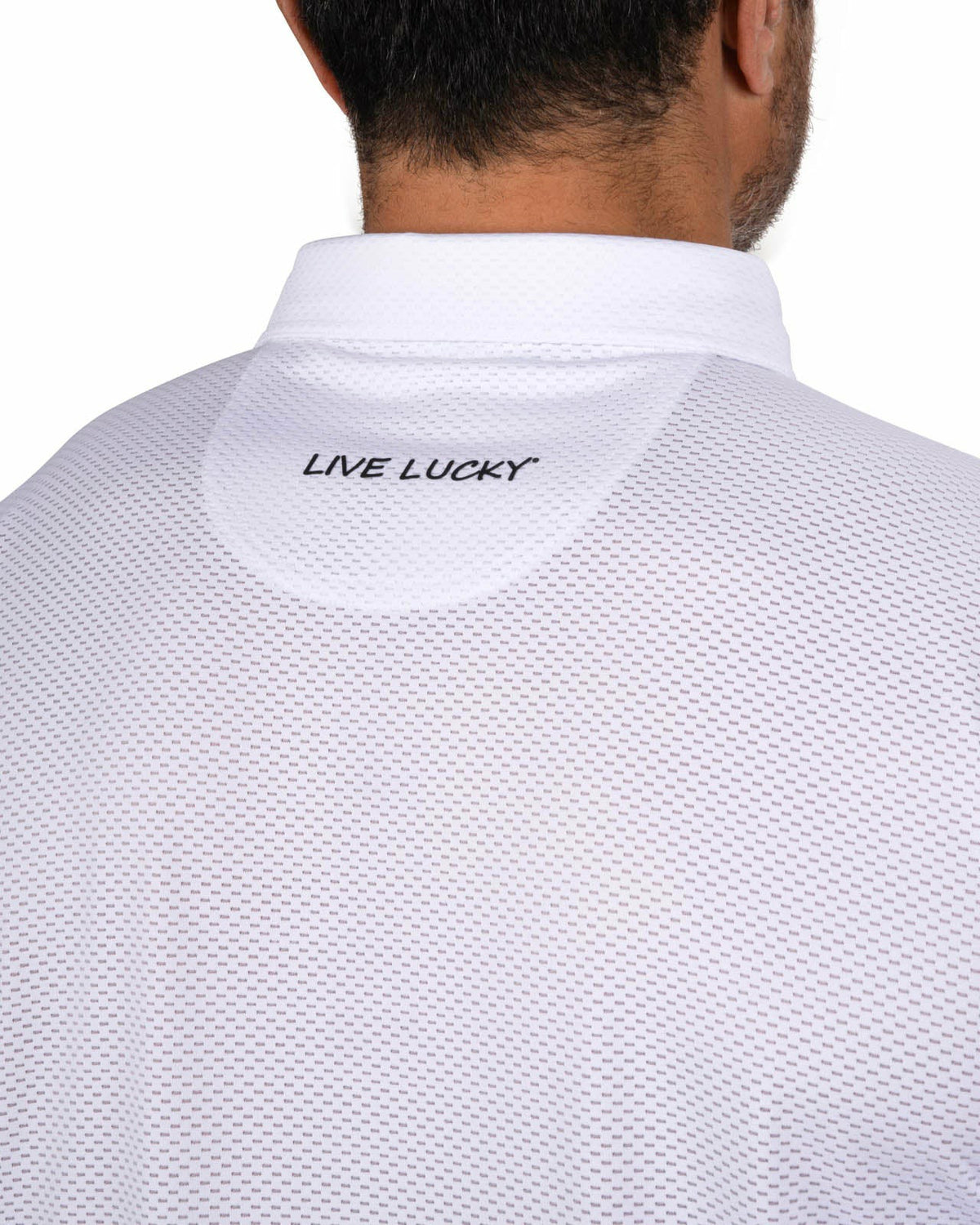 Black Clover Breathable Men's White Golf Polo for Classic Style