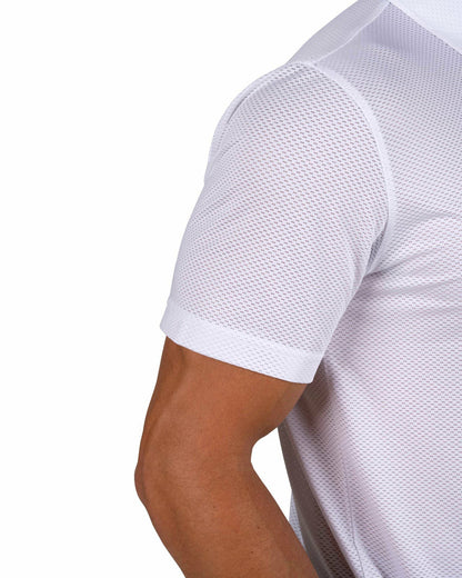 Black Clover Breathable Men's White Golf Polo for Classic Style